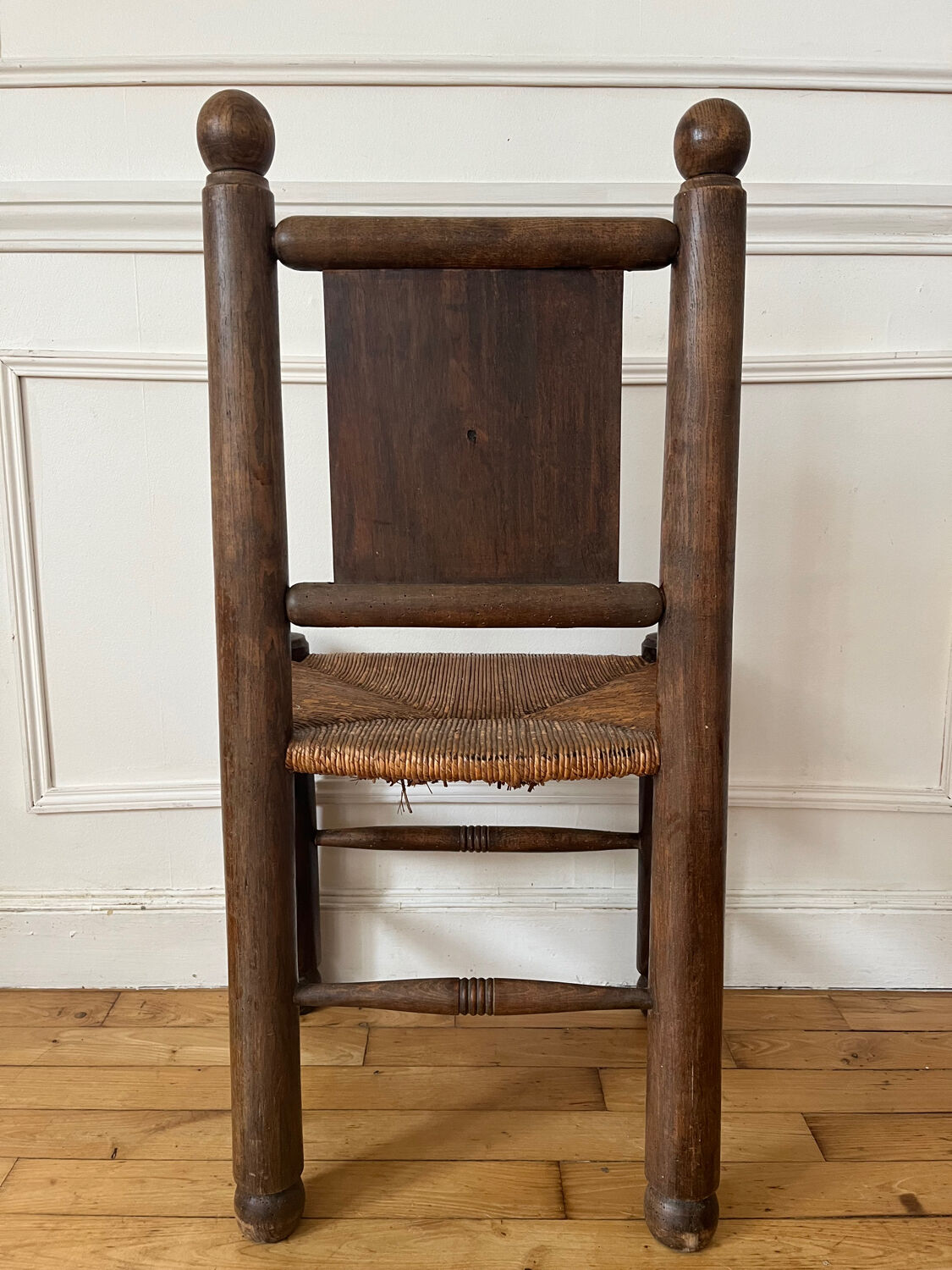 Chaise paillée bois tourné