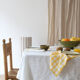 Lot de 4 serviettes vichy jaune & gaze de coton blanc