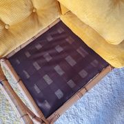 Banquette en rotin années 60 - velours jaune