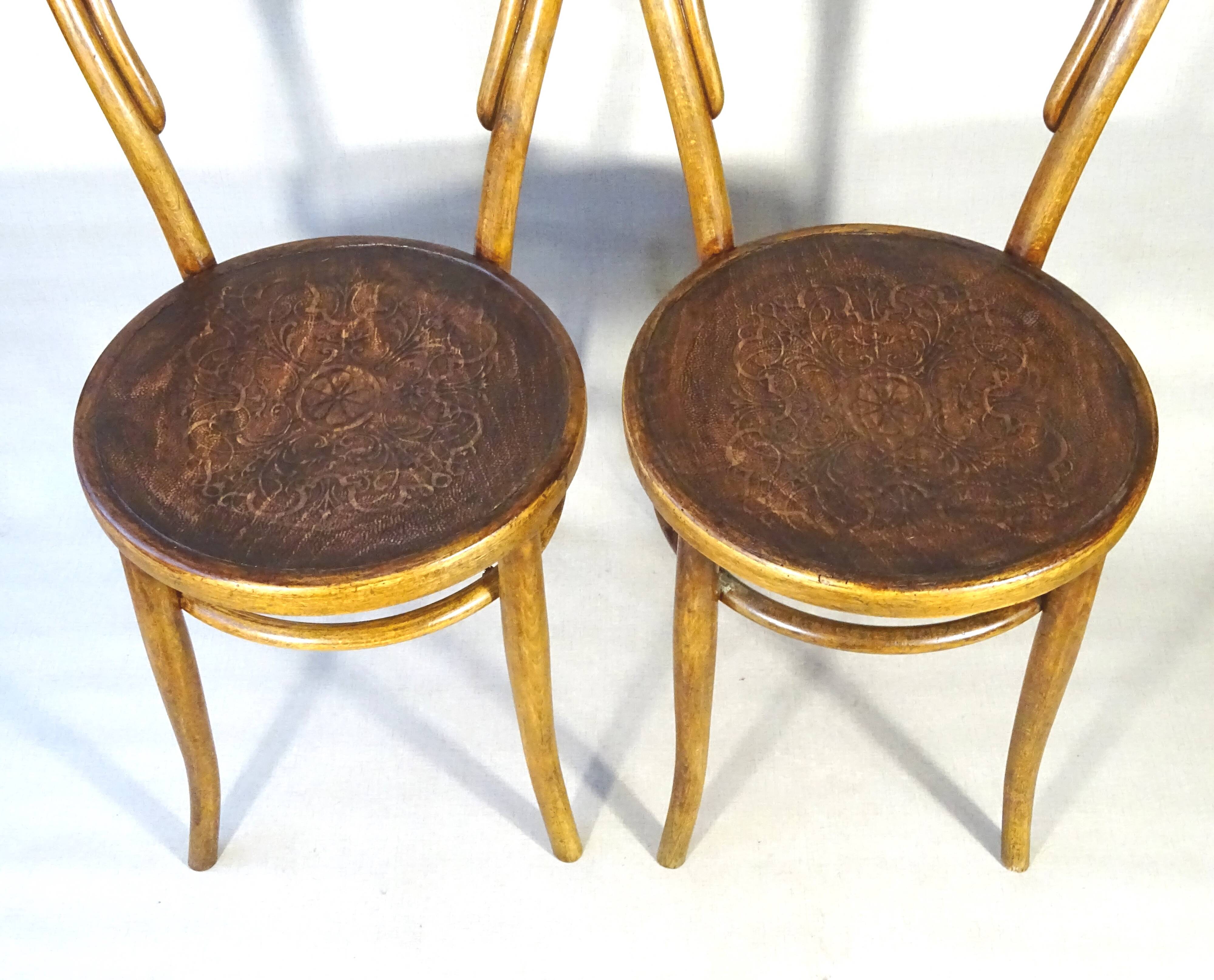Set of 2 bistro chairs N°14 by Turpe - Germany 1900 -
