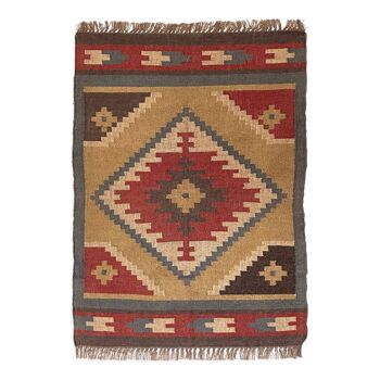 3 x 5, Handmade Jute-Wool Kilim Rug, Kilim Carpet, 90x150Cm