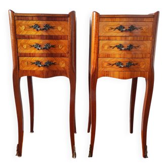 Paire de tables de chevet style Louis XV