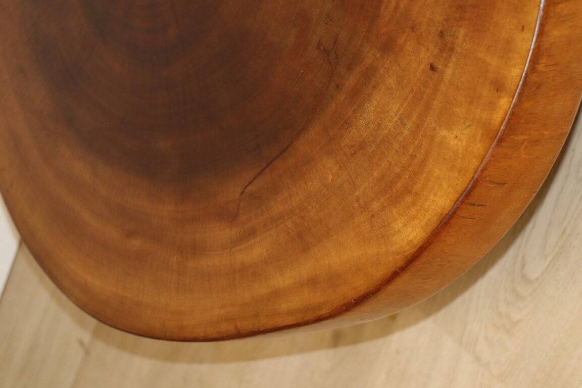 Vintage brutalist solid wood coffee table, 1960s