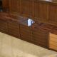 Minimalist enfilade in ebony and sycamore 1960s