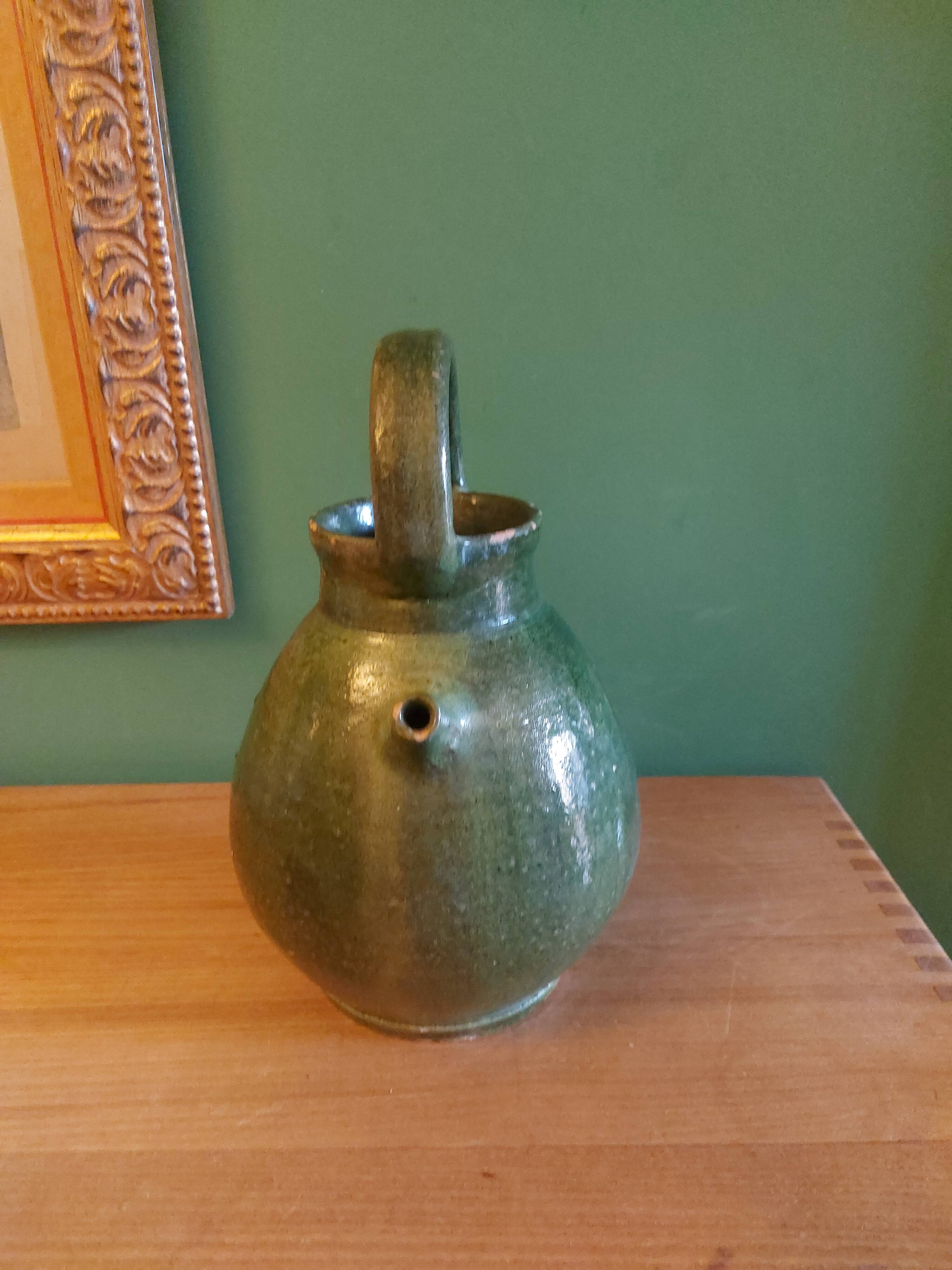 Jug, glazed earthenware gargoulette, Provence
