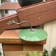 Wall lamp old gooseneck lampshade sheet enamelled green and white