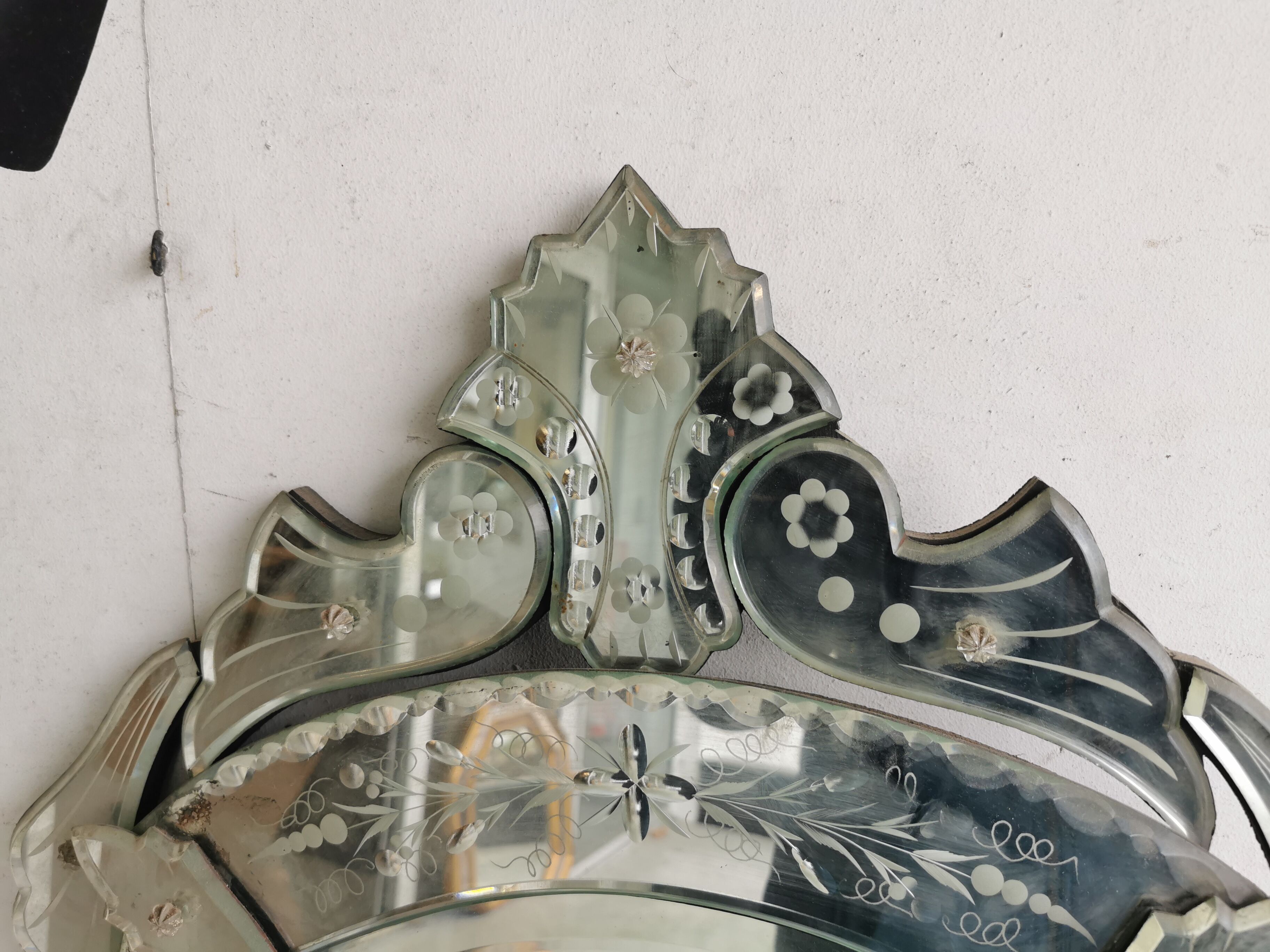 Venetian mirror mid-XXth beveled ice