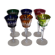 6 Baccarat glasses Piccadilly Model in colored crystal