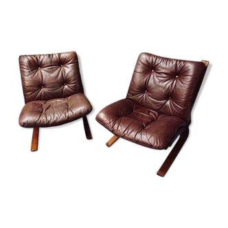 Fauteuils par Elsa & Nordahl Solheim pour Rybo Rykken Furniture & Co en 1976