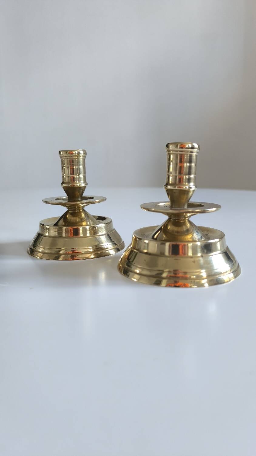 Pair of gilded brass candlesticks