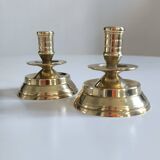Pair of gilded brass candlesticks