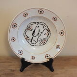 Hollow plate KG Lunéville Oiselet Art Deco style