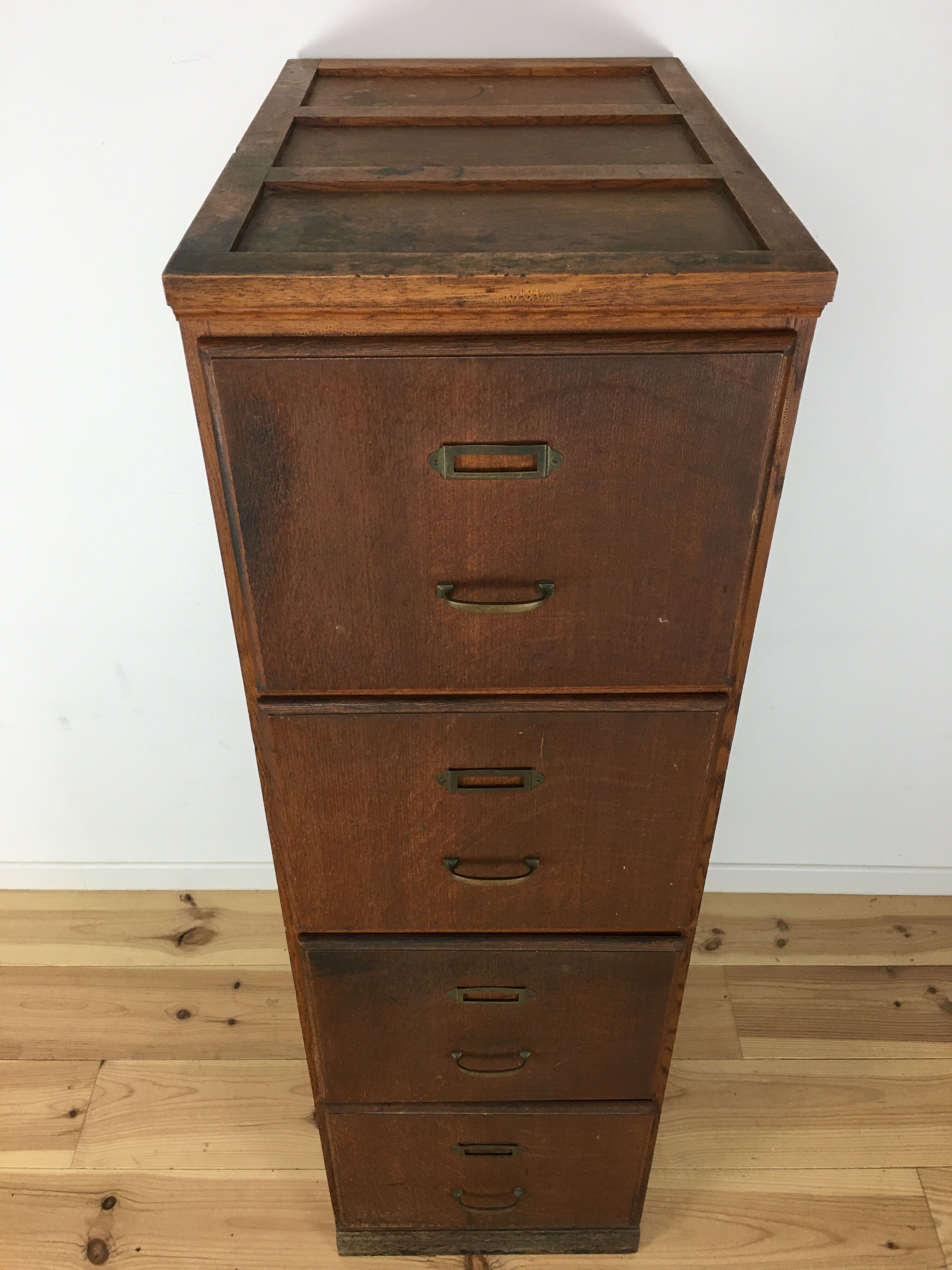 Meuble classeur 4 tiroirs en bois de chêne