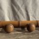 Large vintage wooden coat rack with 6 bamboo effect hooks L79