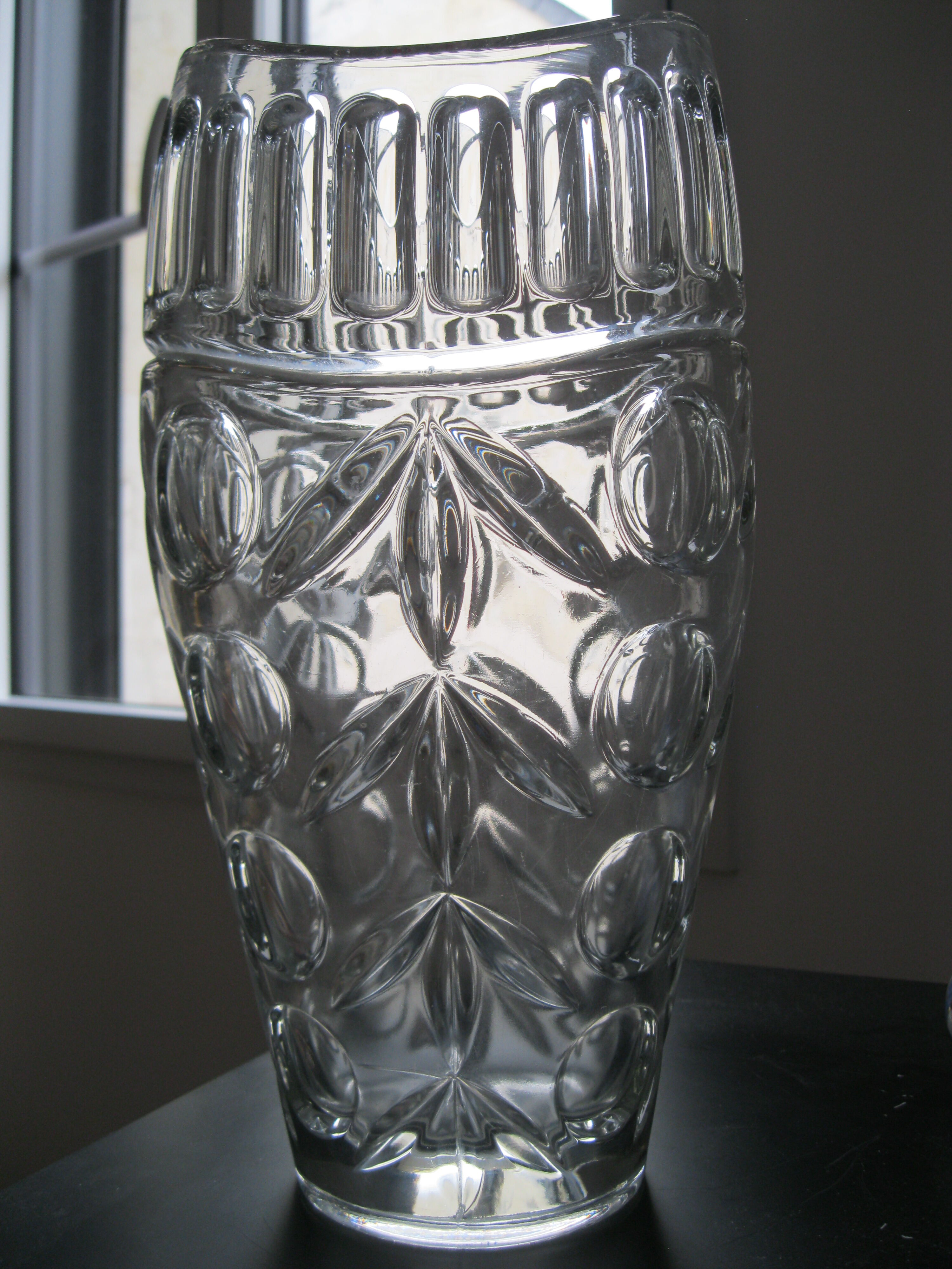 Art Deco cut crystal vase