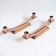 Pair of oak and copper bronze candlesticks
