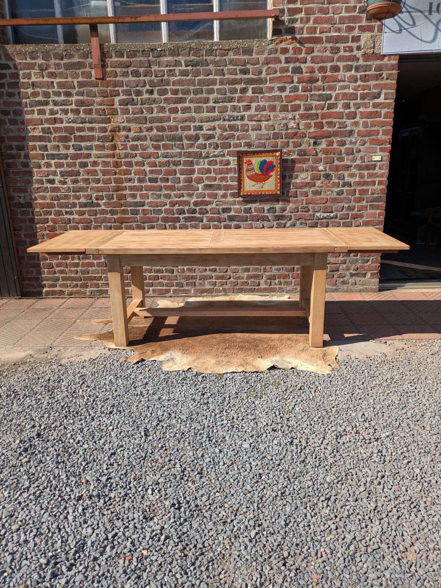 Oak farmhouse table with extensions