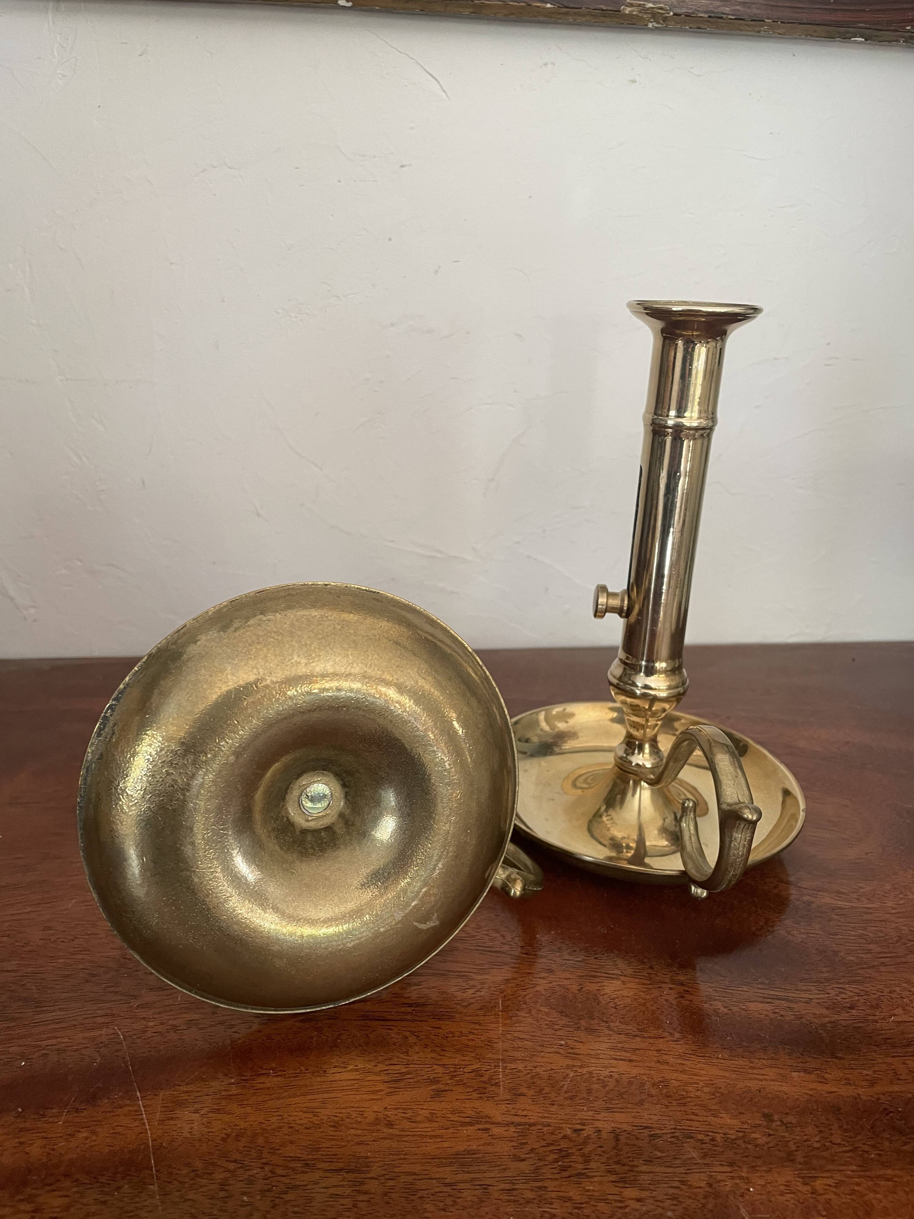 Pair of brass candle holders