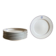 Set of 11 large flat plates – White porcelain with blue rim – Pillivuyt, 31 cm