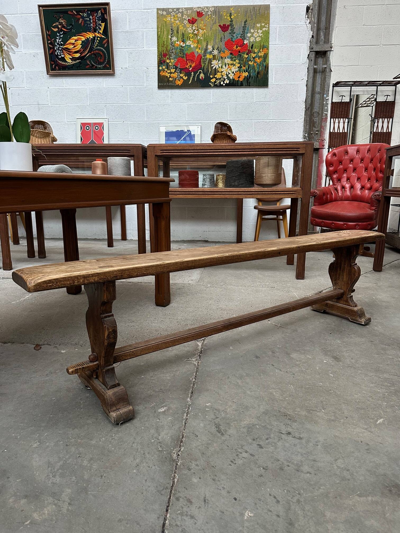 Oak bench, early 20th century