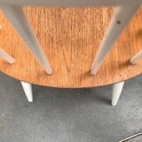 Teak mid-century table and Fanett chairs by Ilmari Tapiovaara for Asko, set of 5.