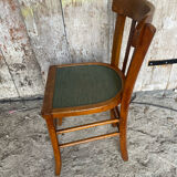 Vintage BAUMANN Mado Wood Bistro Chair with Green Seat