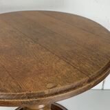 French Brutalist Wood Turned Wine Press Side Table in the style of Charles Dudouyt, France, 1940s