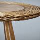 Jan Kalous Rattan and Beech Side Table, Czechoslovakia, 1970s