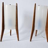 Pair of Mid-Century Table Lamps Pokrok Zilina, Tripod, Rocket, 1970s