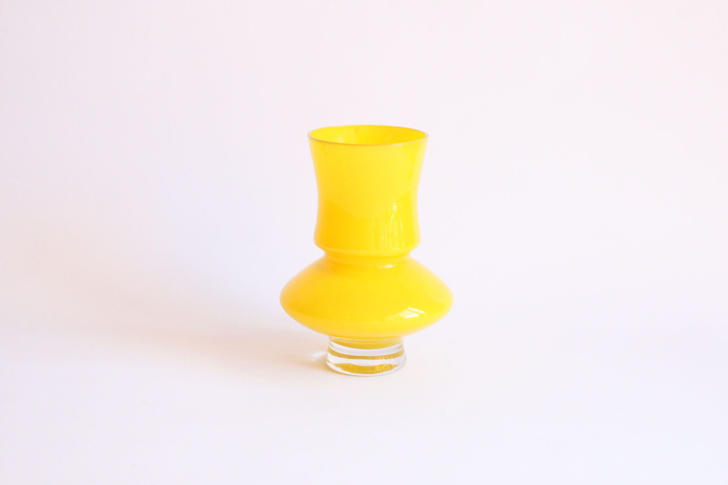 Space age yellow vase by Bo Borgstrom for Aseda Sweden 1960s