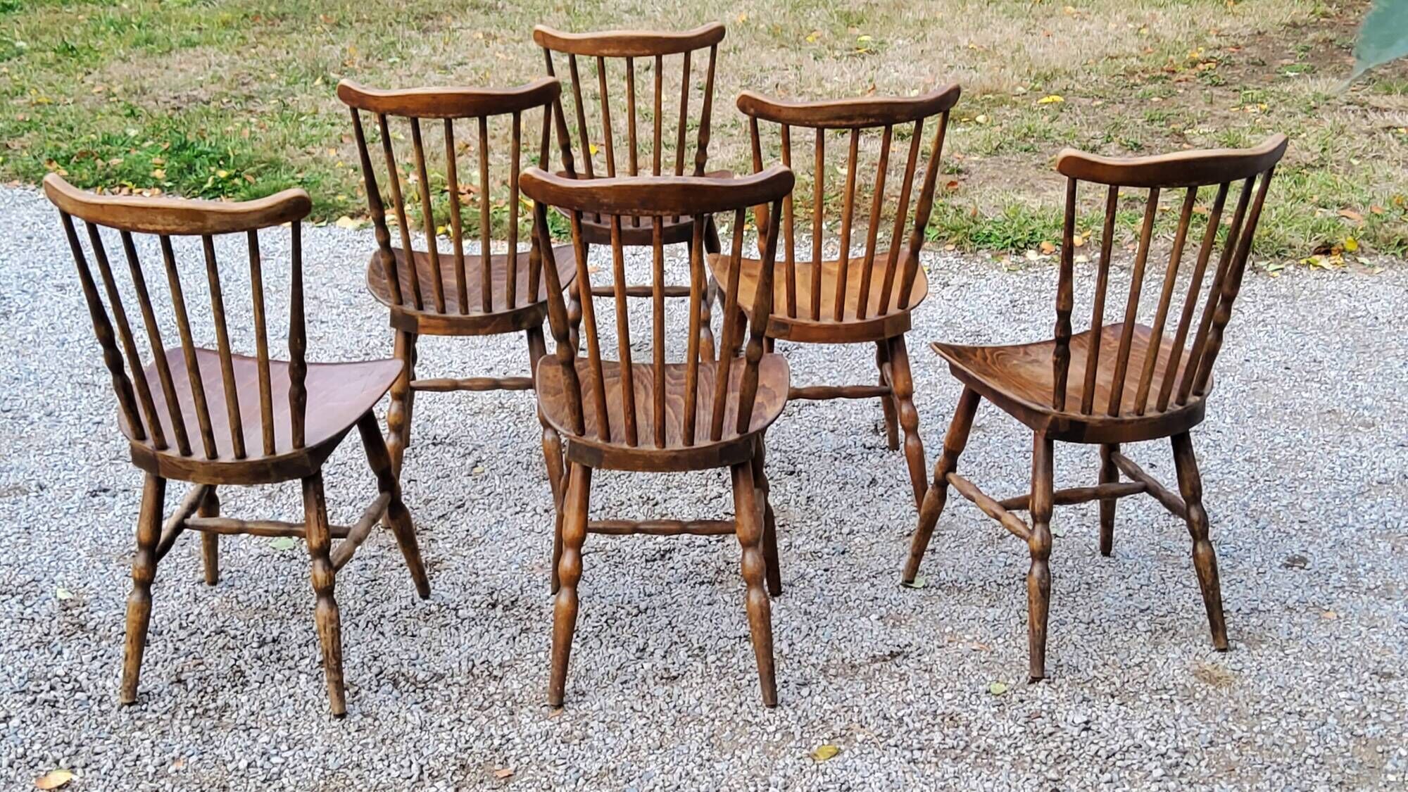 Set de 6 chaises de bistrot Baumann vintage des années 60