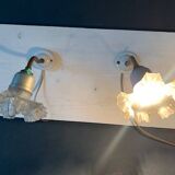 Pair of old wall lights, glass and iron tulip, 1920