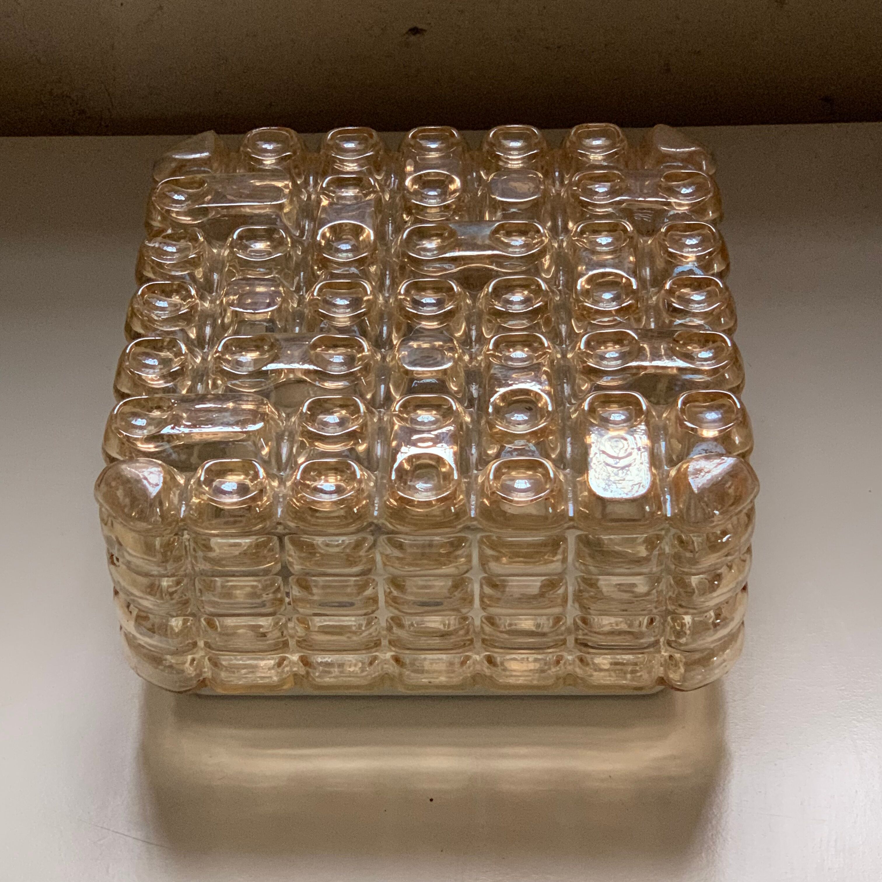 Vintage ceiling lamp bubble Erco amber glass