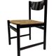 4 vintage dining room chairs with braided seat in wenge wood, 1970s