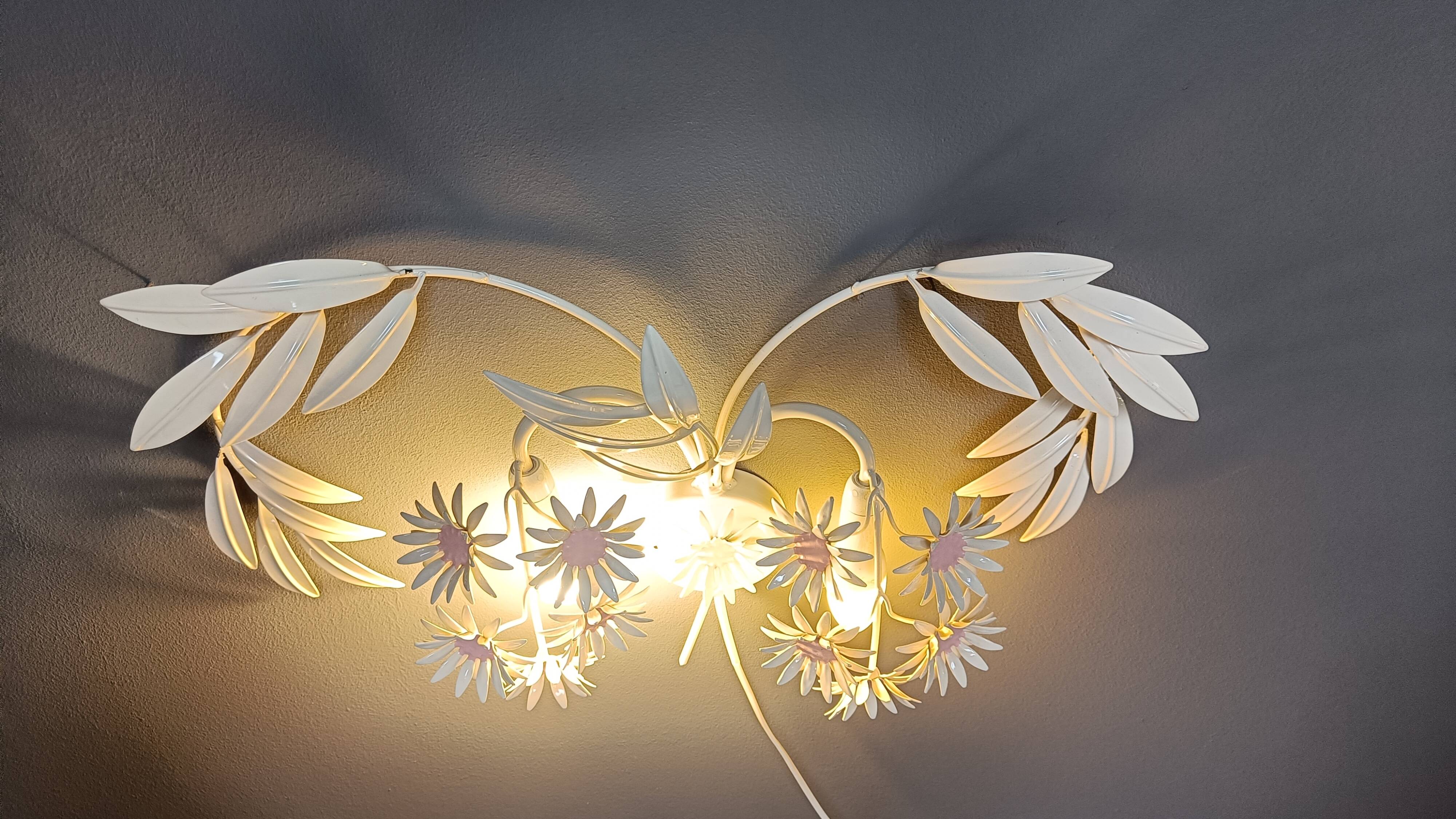 Vintage floral  wall lamp by Hans Kögl , 1970s