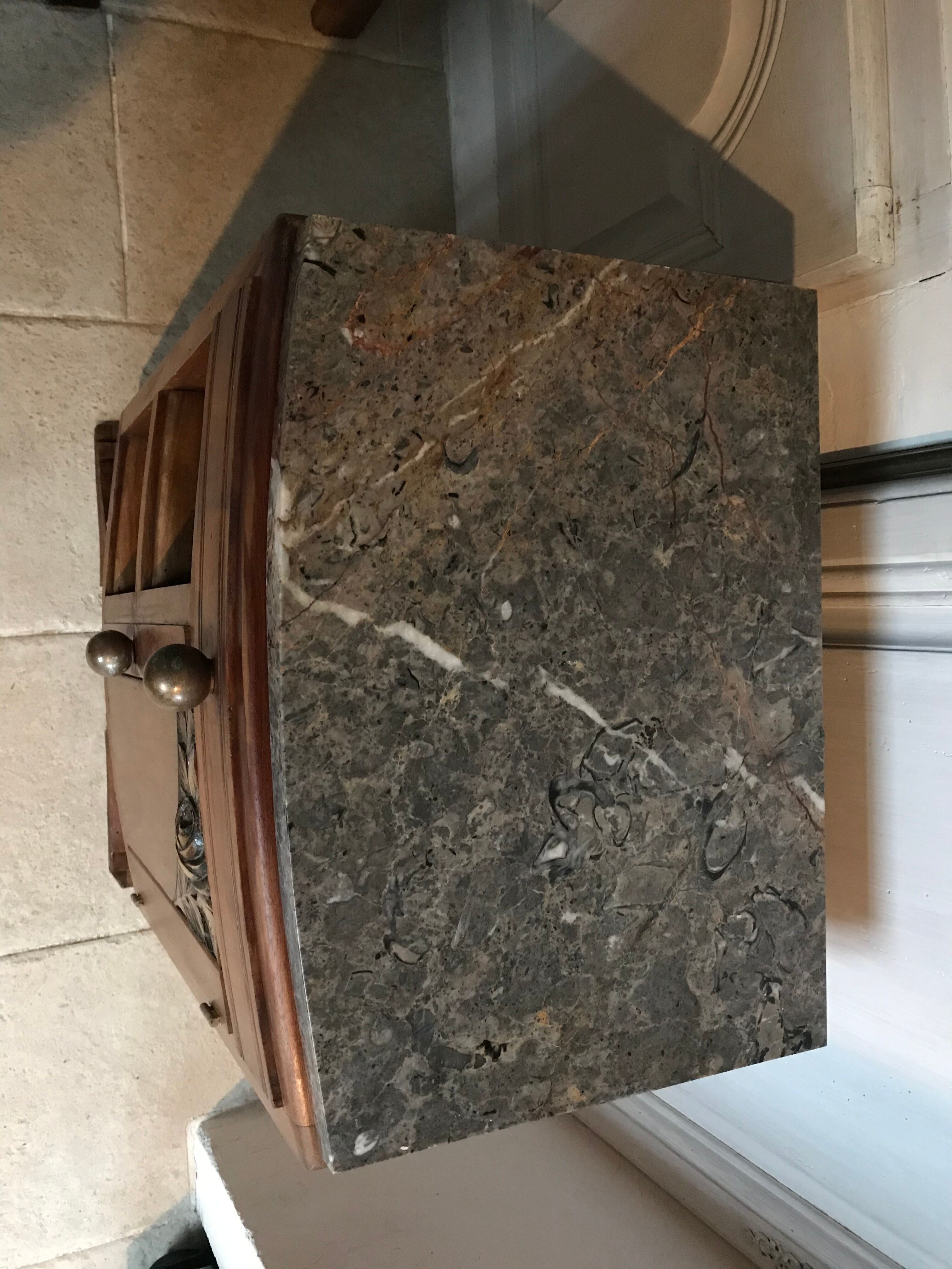 Art Deco wood and marble bedside