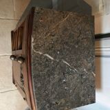 Art Deco wood and marble bedside