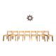 Series of 7 vintage Scandinavian bohemian wooden children's chairs