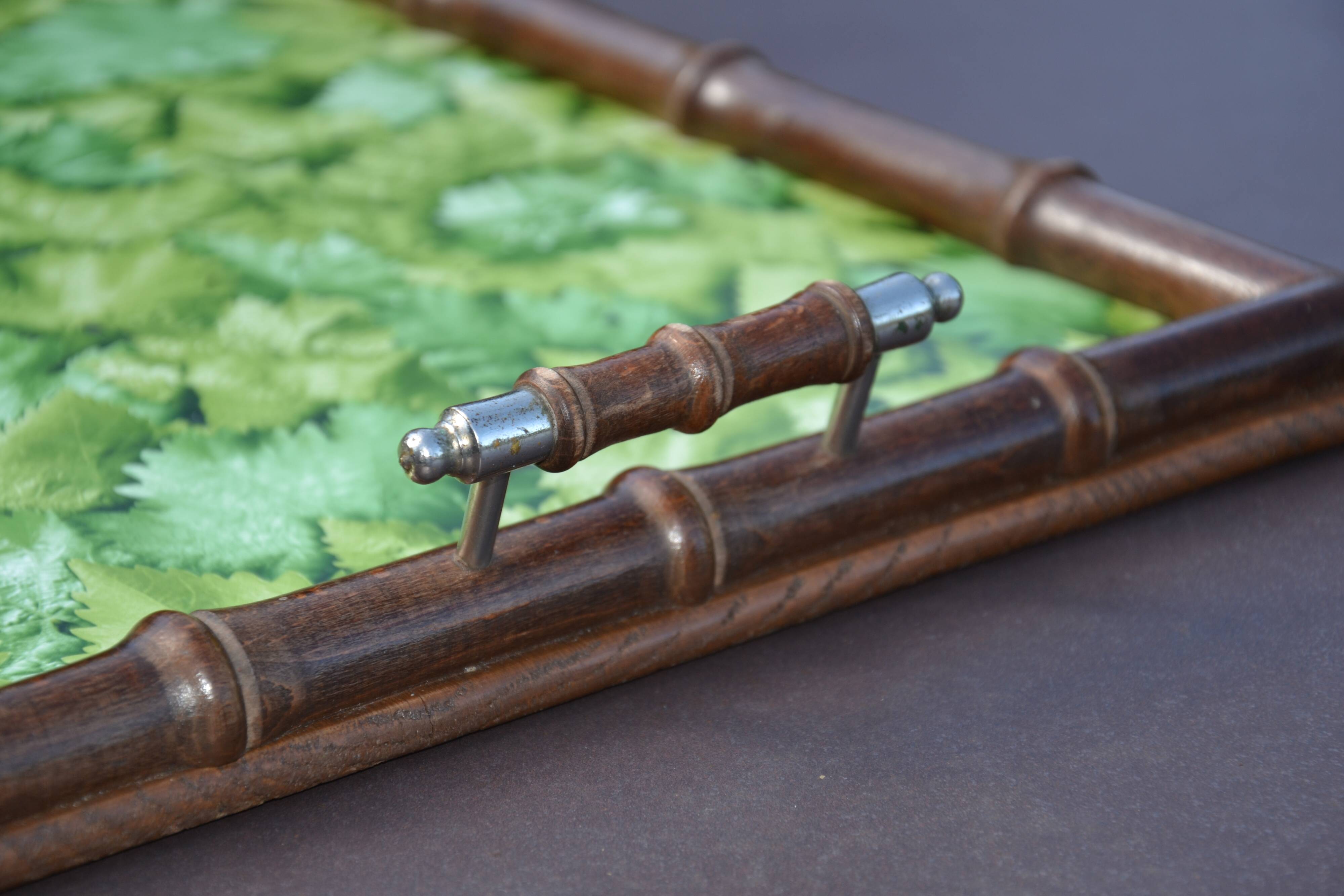 Plateau en bois imitation bambou
