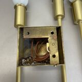 Set of 2 brass italian stilnovo style theatre wall light sconces, italy, 1970s