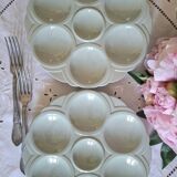 Antique earthenware oyster plates