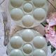 Assiettes à huîtres anciennes en faïence