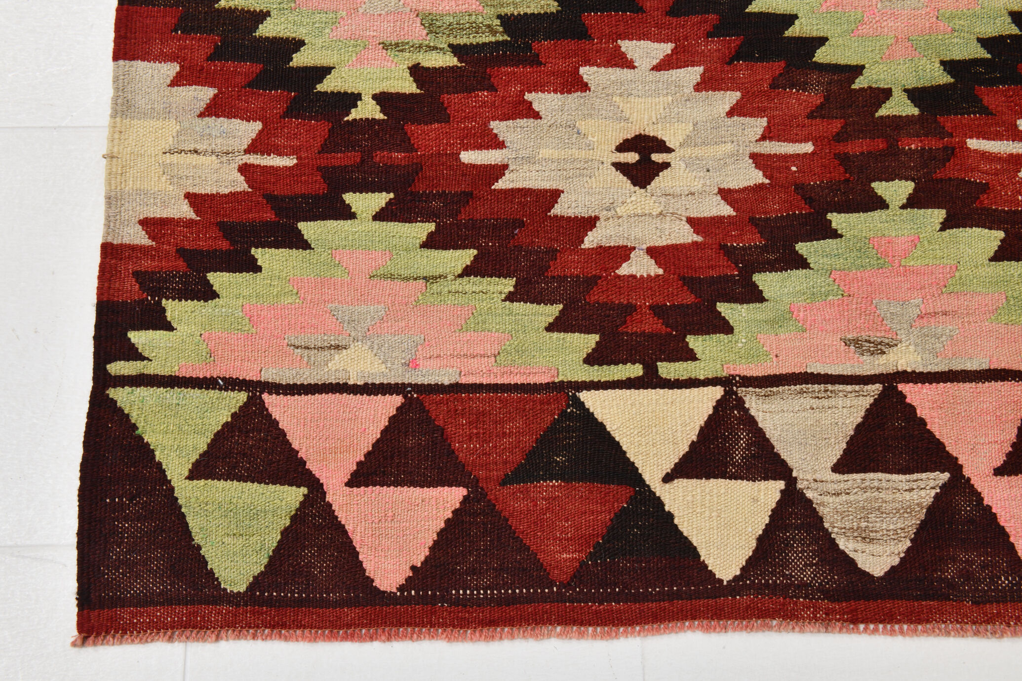 7x9 Modern Geometric Kilim Rug, 202x291Cm