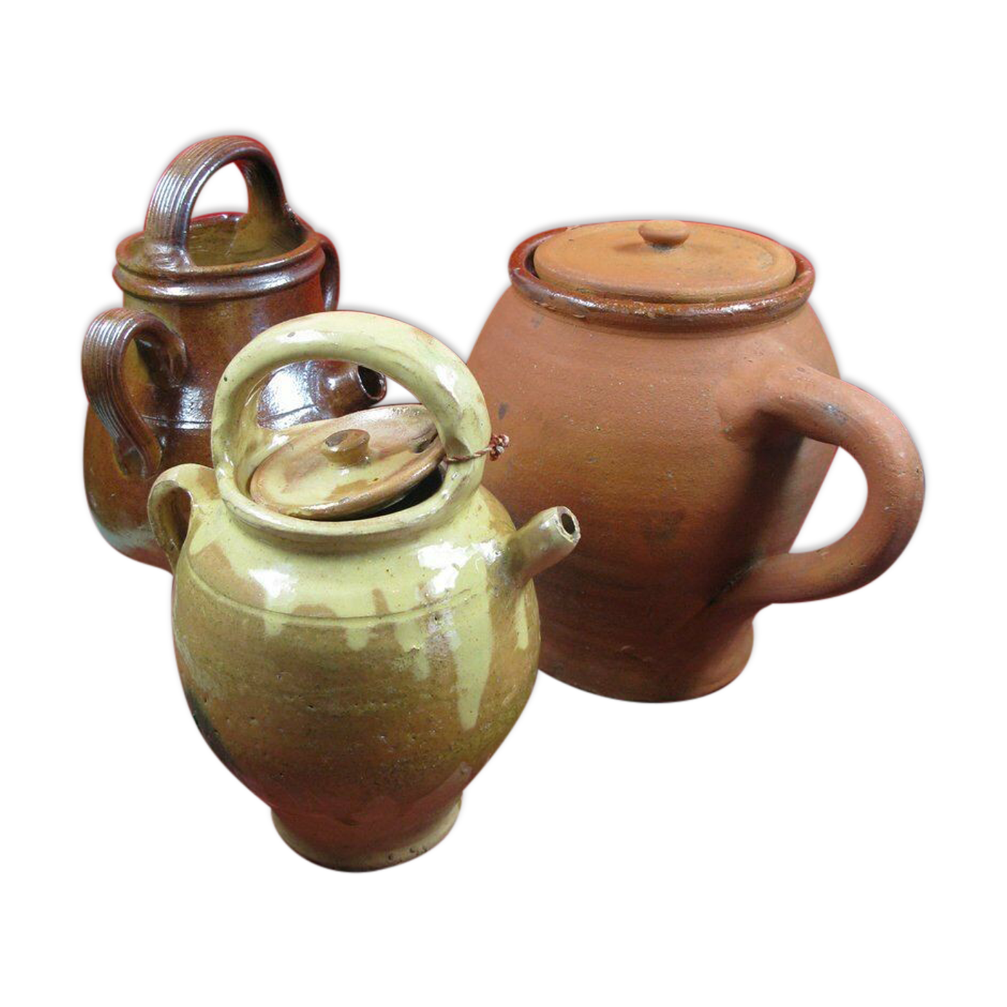 Pottery jug old jar vernified sandstone