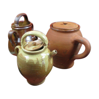 Pottery jug old jar vernified sandstone