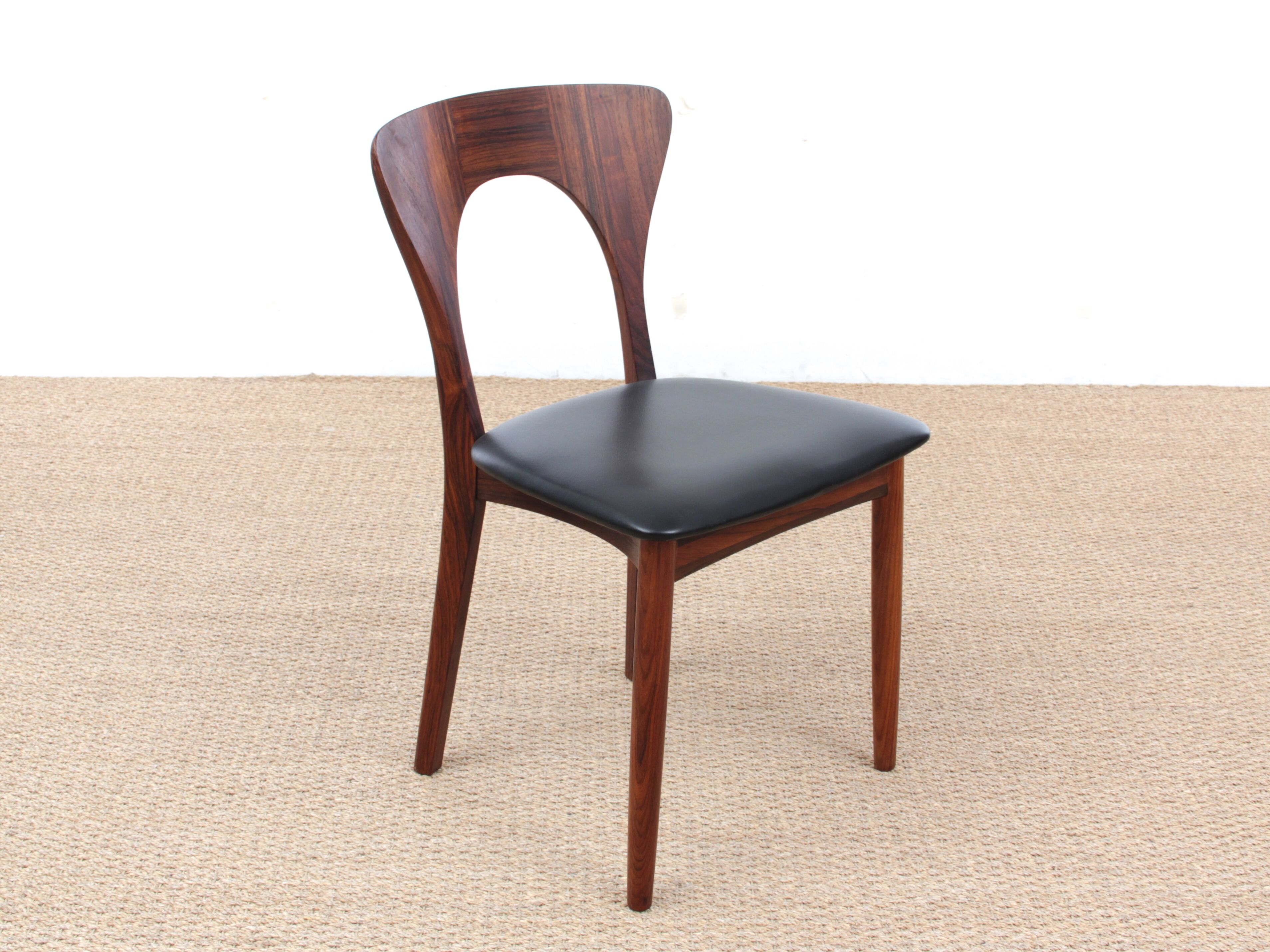 Suite of 4 Scandinavian chairs in Rio rosewood, Model Peter
