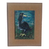 Enamel painting on copper bird 1950s/60s