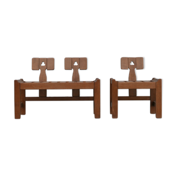 Banquette 2 places & fauteuil de Guillerme et Chambron
