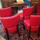 4 red chairs