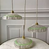 3 green granite glass suspensions 50-60s